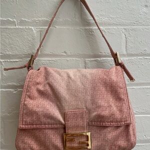 Fendi Pink Denim mamma Baguette